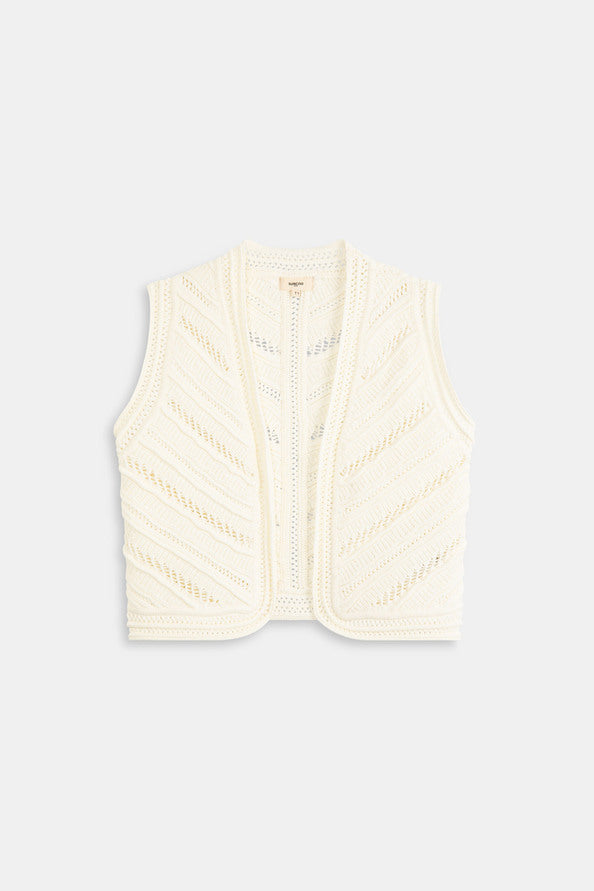 Galad Short Cardigan w/ Openwork Details