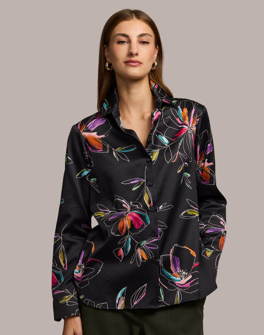 Margot Long Sleeve Floral Stencil Shirt