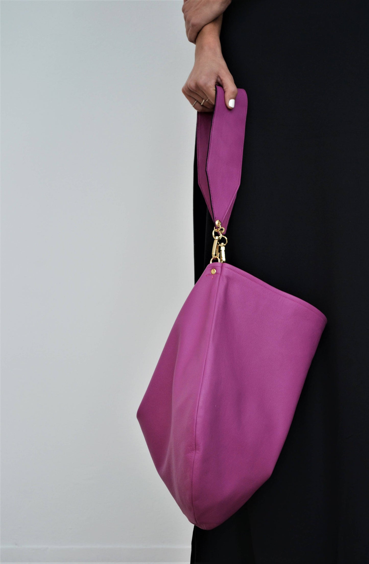 Anna leather bag in orchid