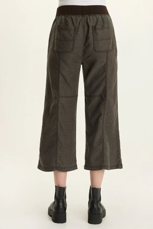 Eileen Twill Wide-Leg Crop Pant