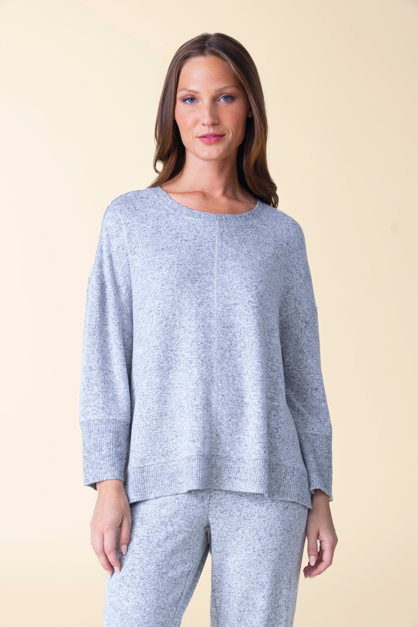 Fleece Rib Trim Boxy Crew