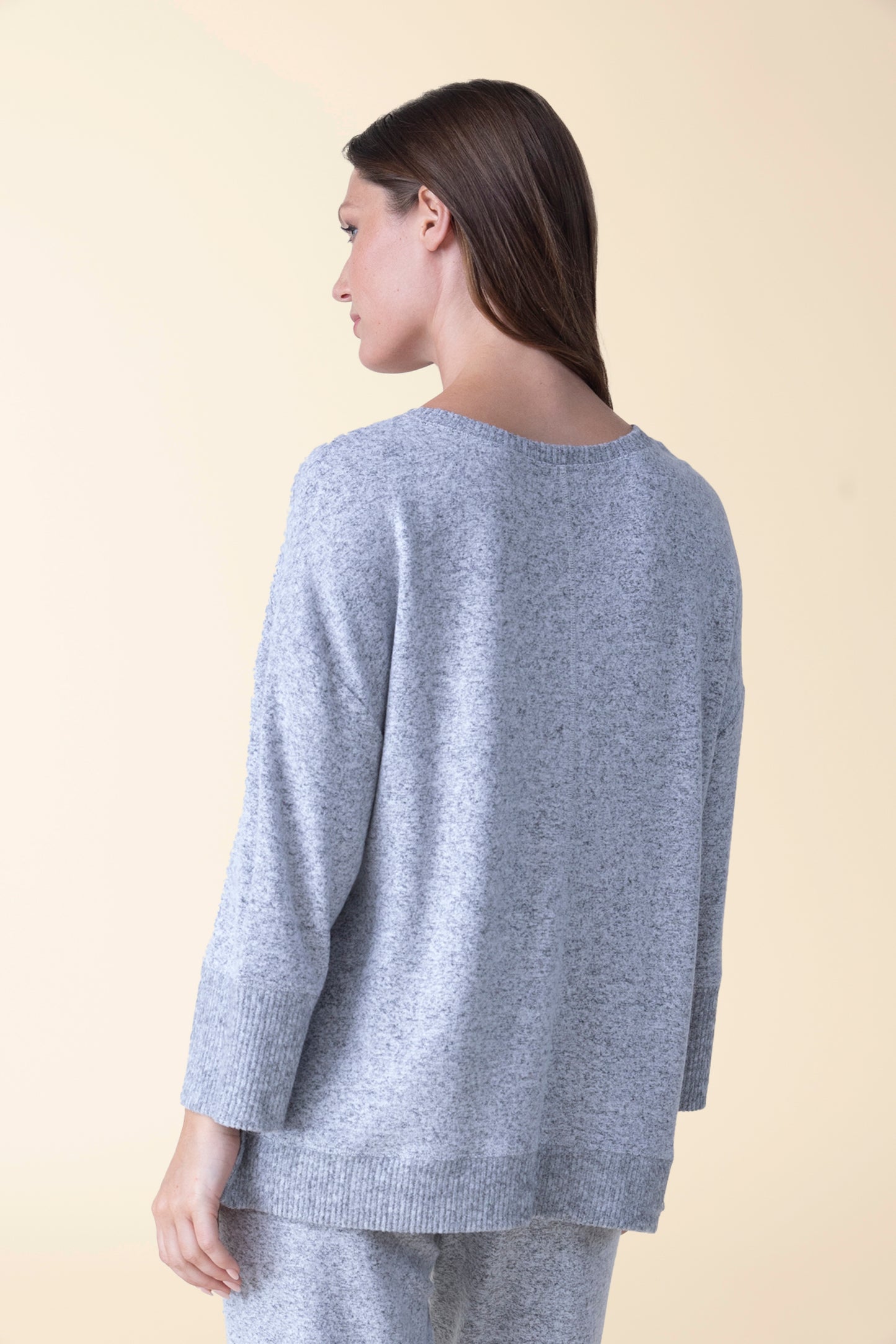 Fleece Rib Trim Boxy Crew