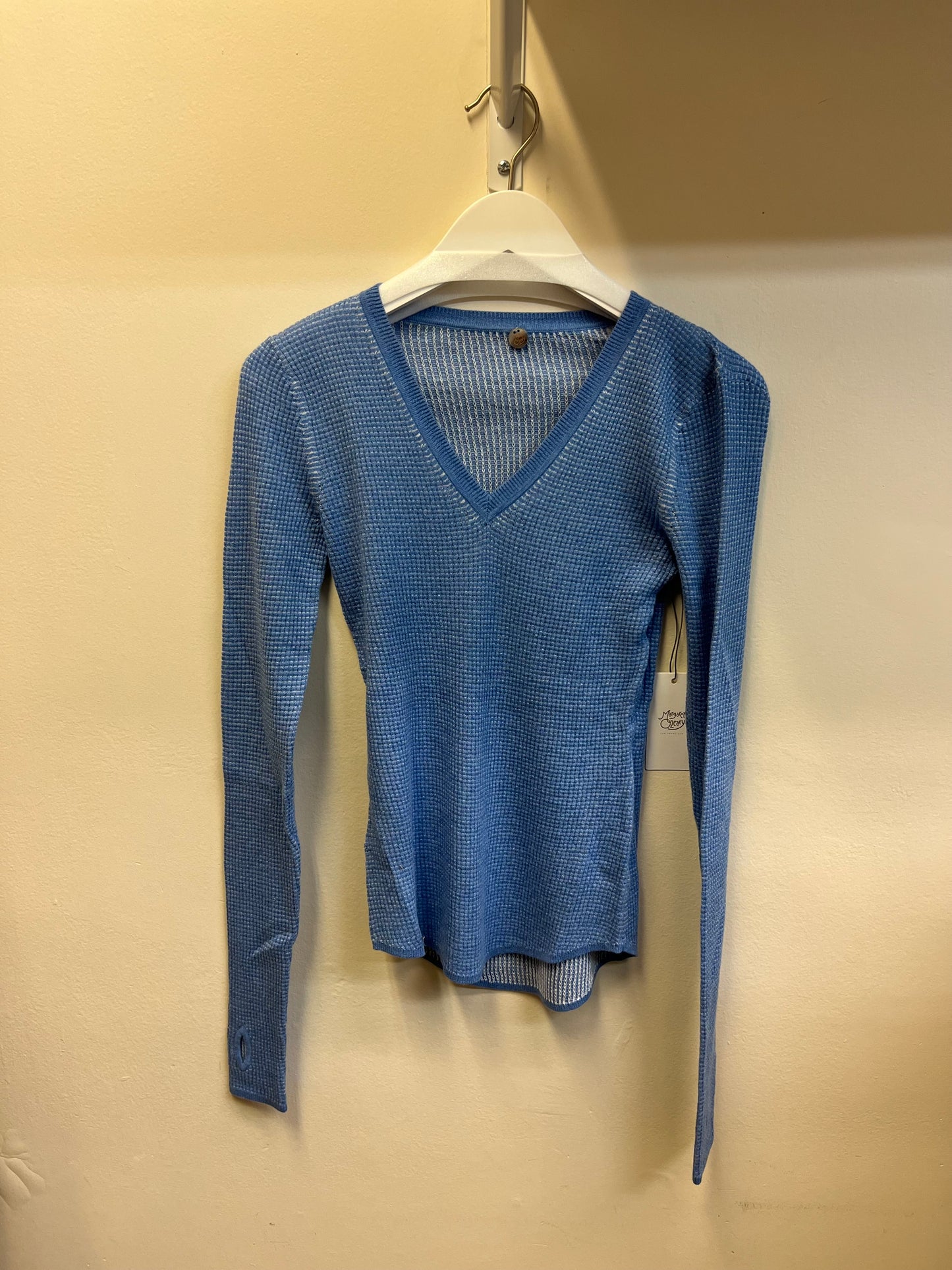 Shirttail Waffle V-Neck