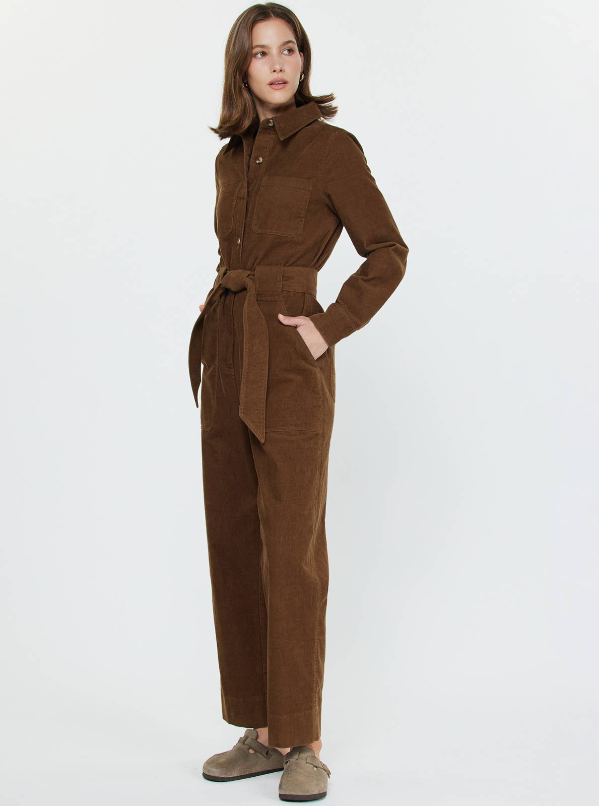 Corduroy Long Sleeve Jumpsuit