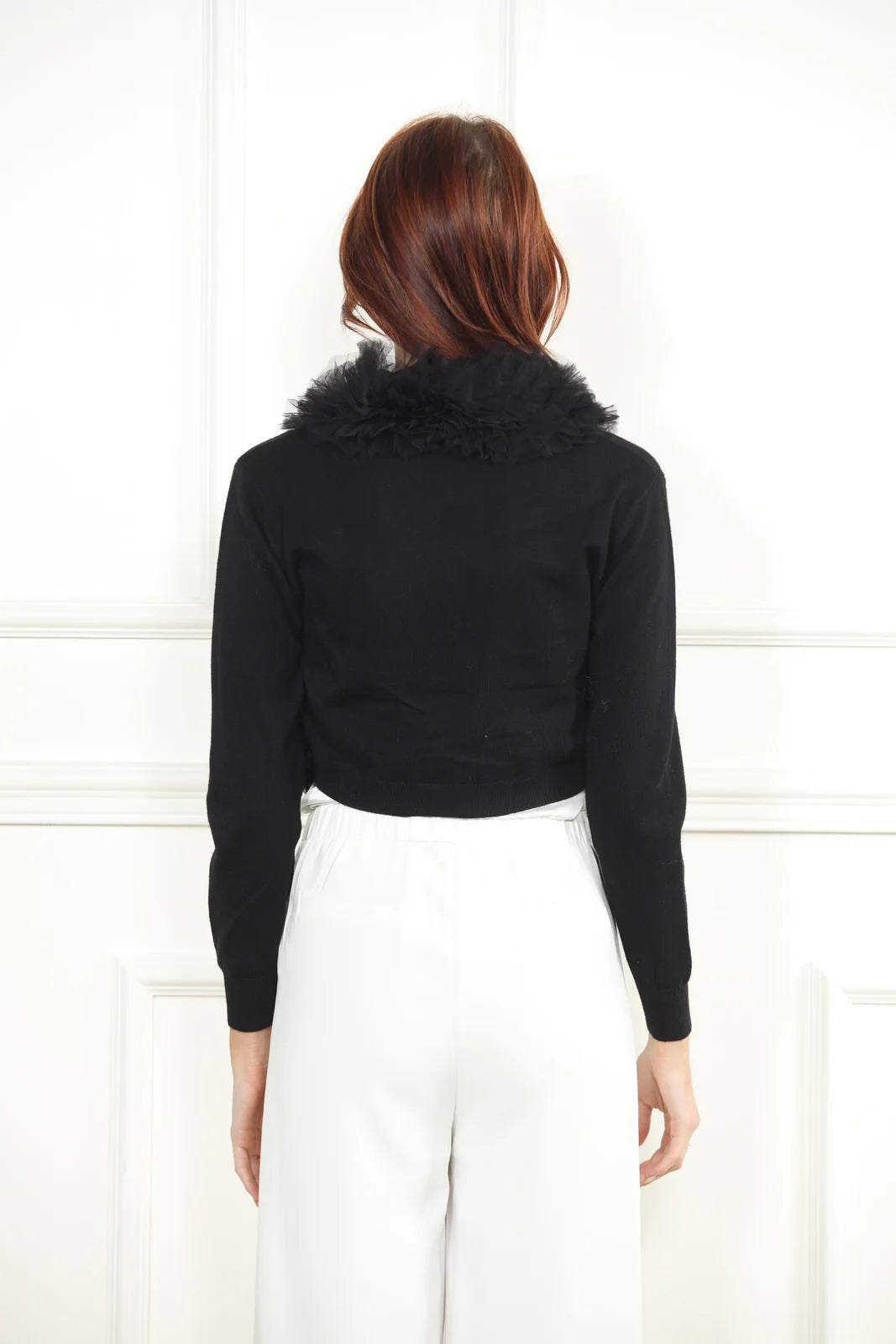 Ruffle Cropped Cardigan