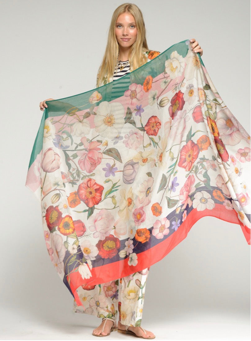 Multicolor Floral Print Scarf