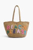 Beach Please Beaded Macrame Jute Tote