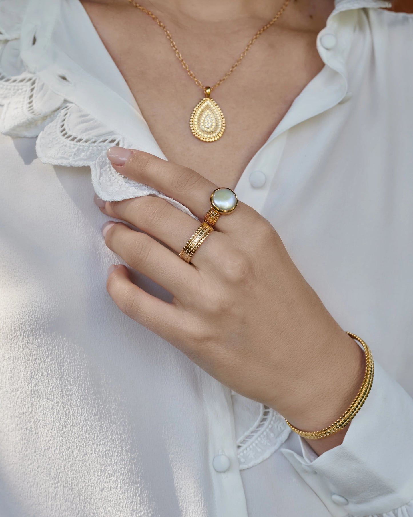 Scalloped Band Ring - Gold