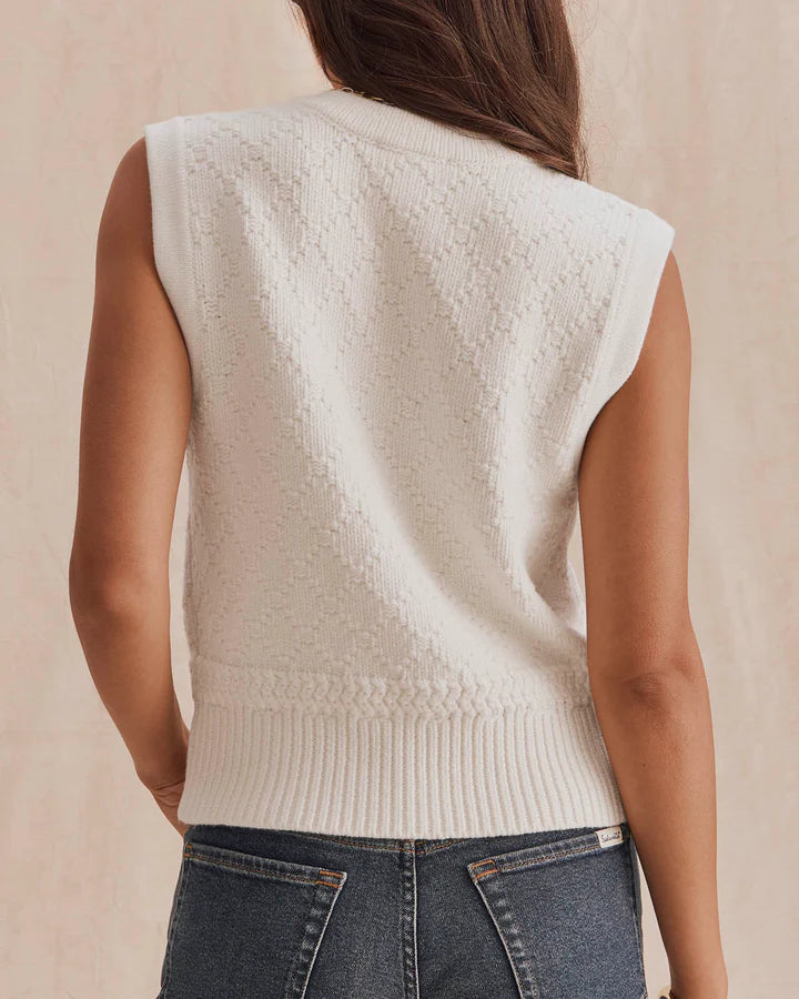 Benson Sweater Vest in Shell