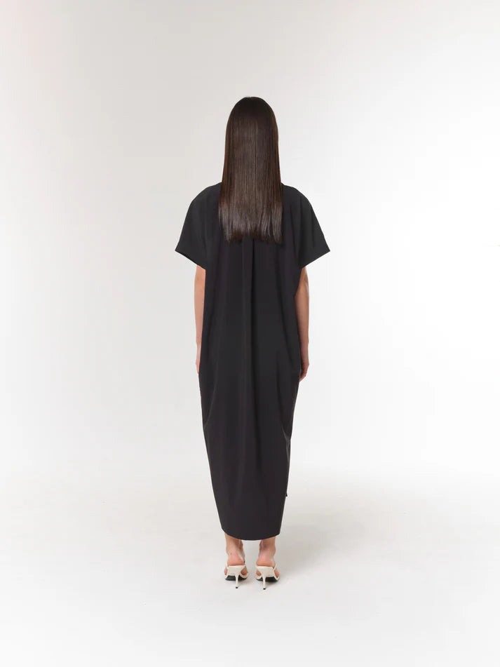 Trendy Elegant Black Midi Dress