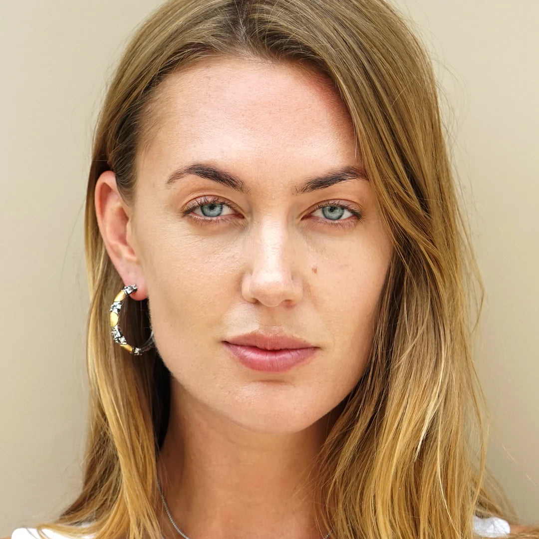 Vintage Silver Alma Hoops 1.5"