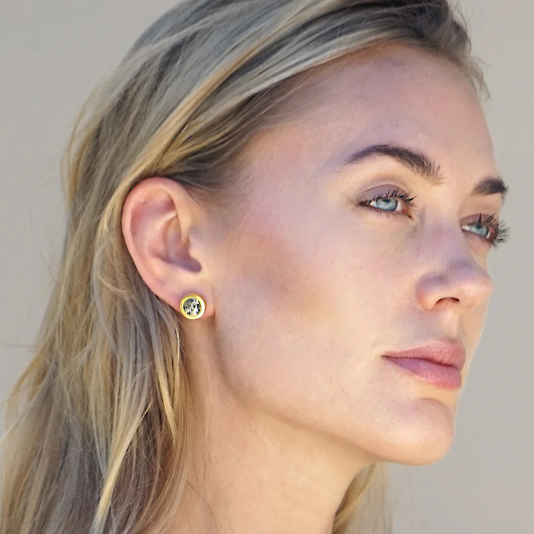 Gold Flora Coin Studs