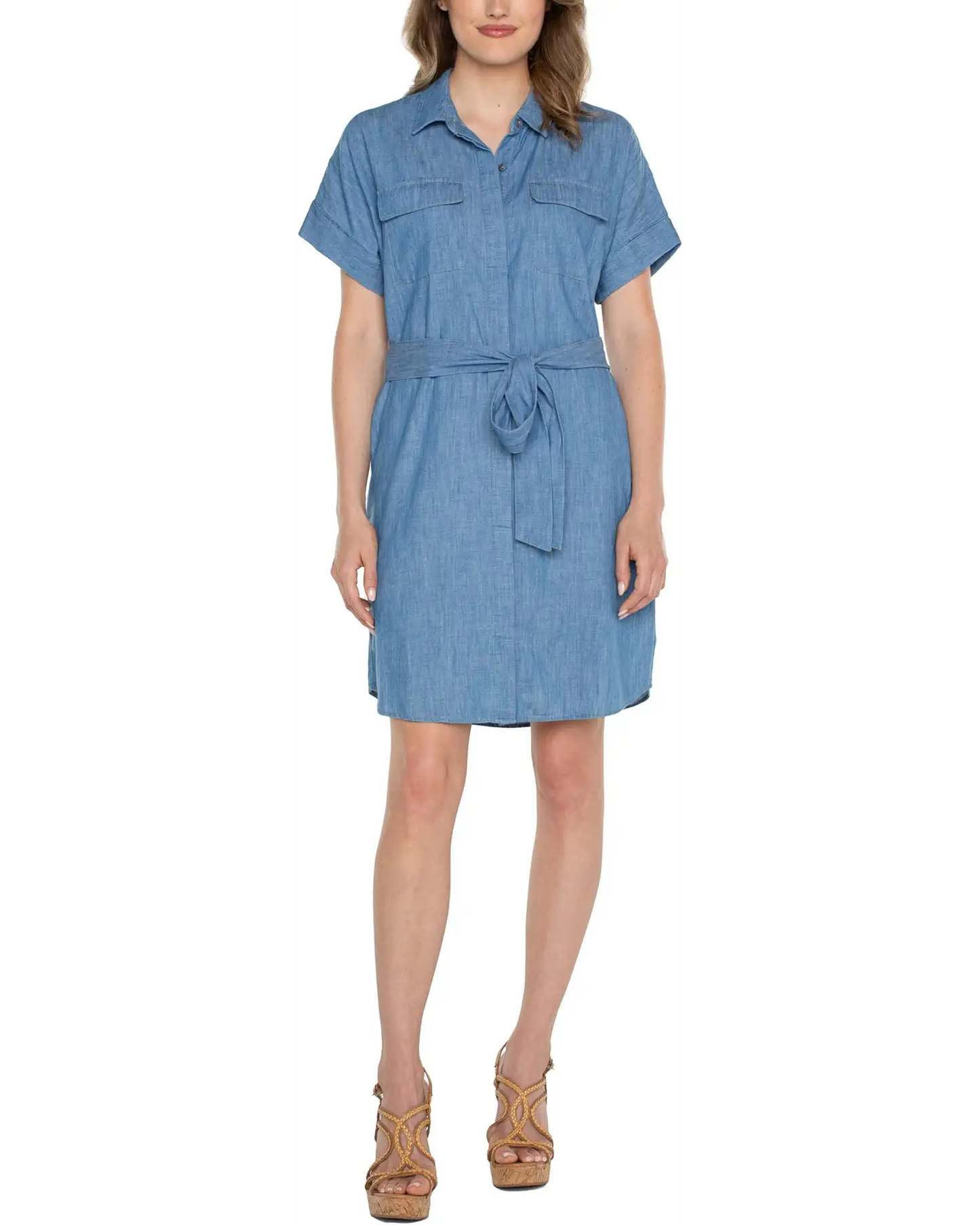 Belted Denim Shirt Dress