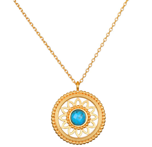 Nurture Intuition Turquoise Mandala Necklace