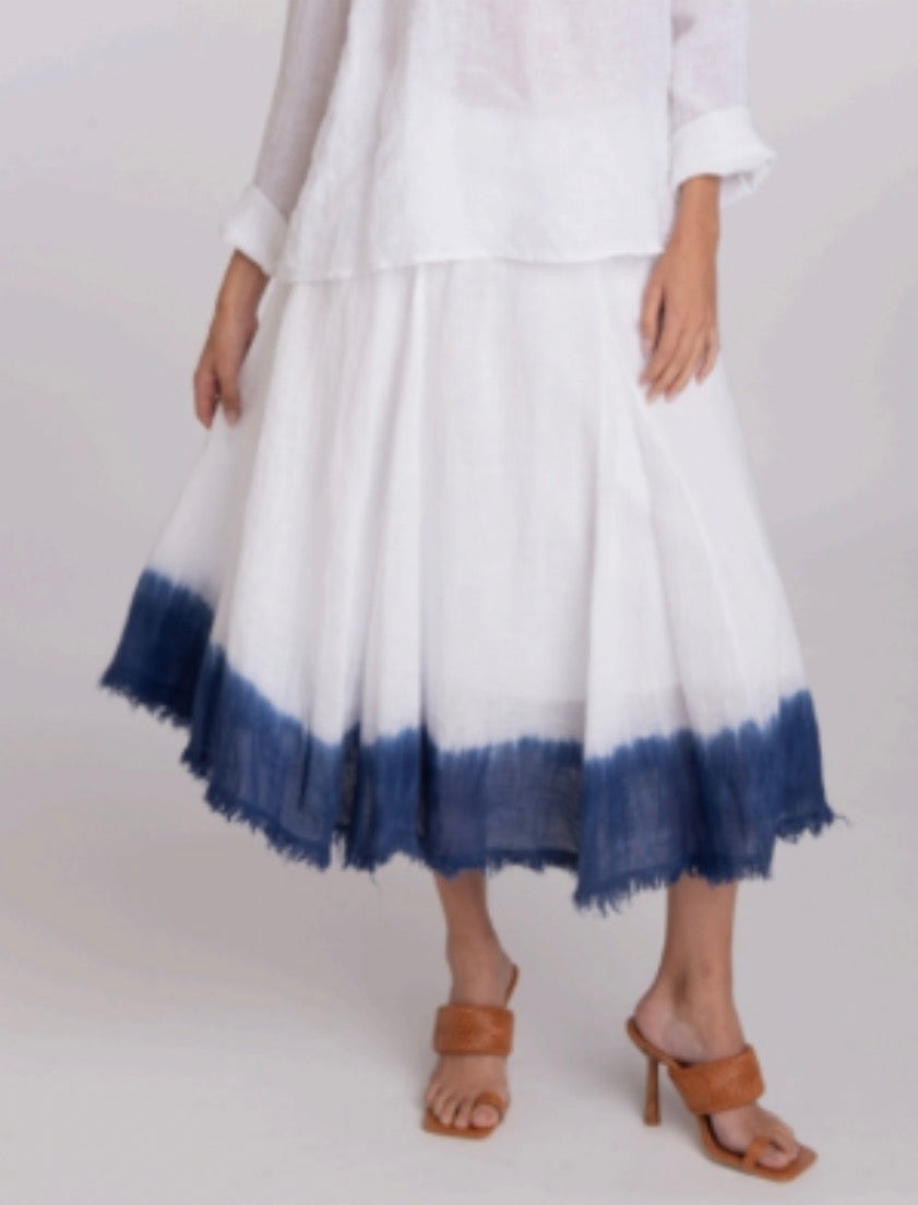 Layered Skirt with Frayed Hem