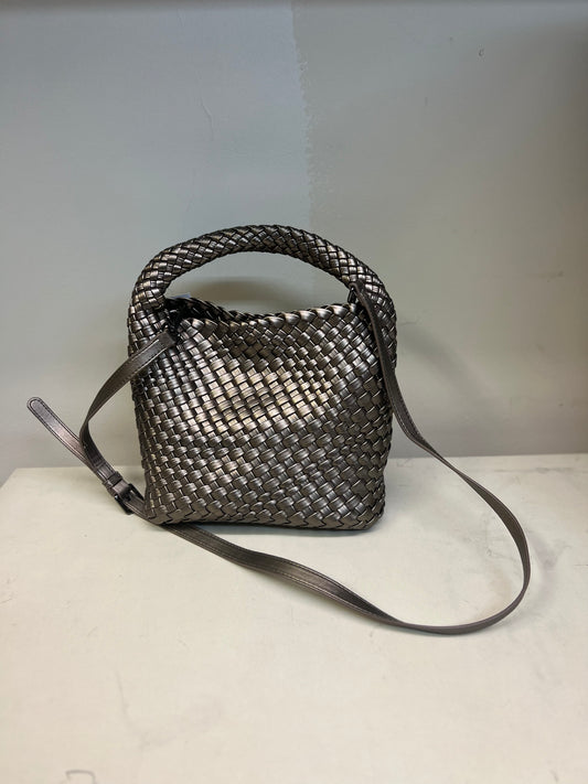 Woven Metallic Hand Bag W/ Convertible Strap