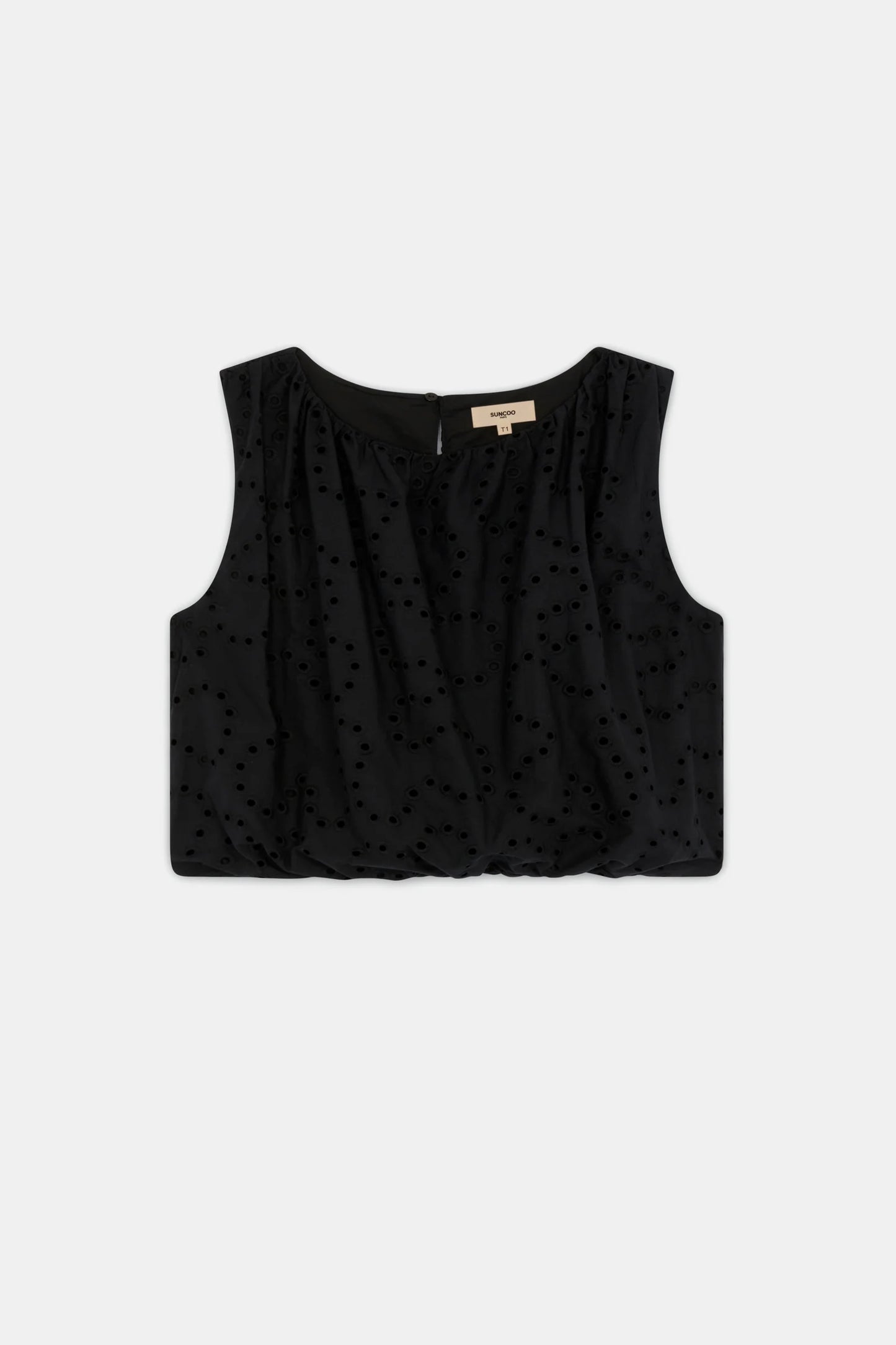 Suncoo Lisa Black Embroidered Top