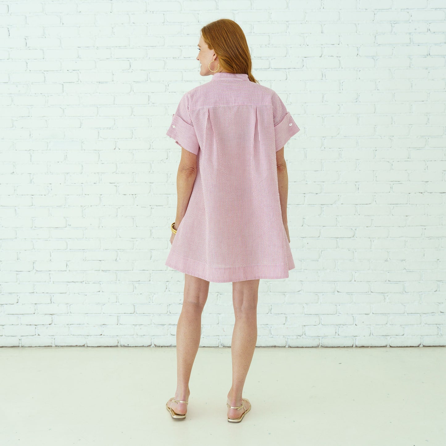 Caryn Lawn MARGO SEERSUCKER DRESS RED