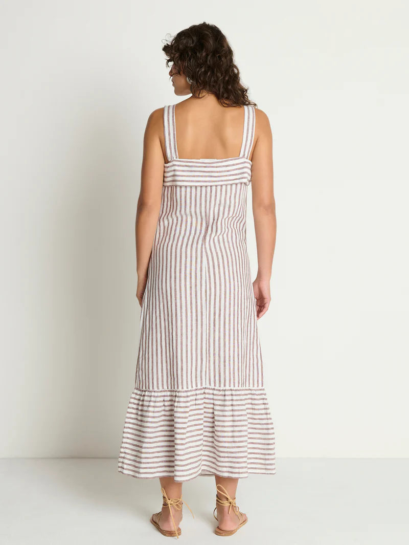 Amalia Midi Dress in Praline Stripe
