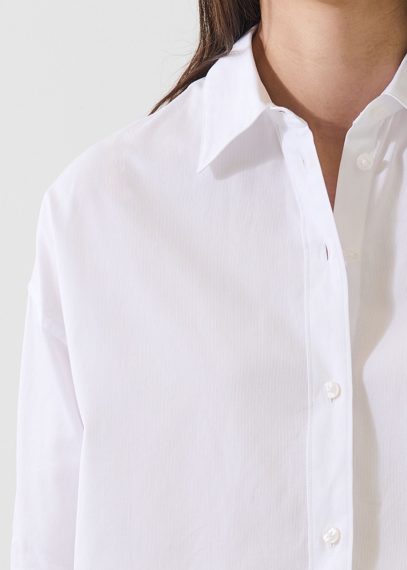 Patrick Assaraf Long Sleeve Cotton Boxy Shirt