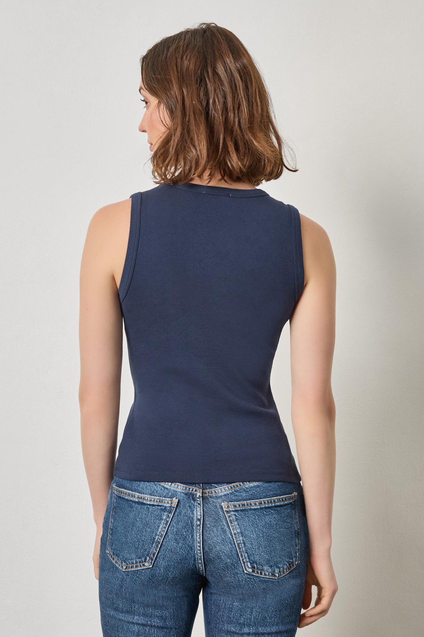 Lilla P V-Neck Tank in Dark Navy