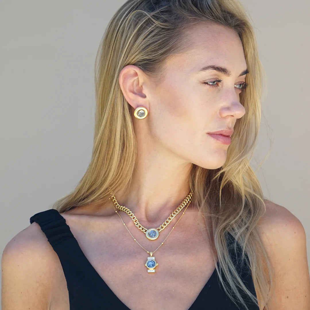 Gold Olena Coin Studs