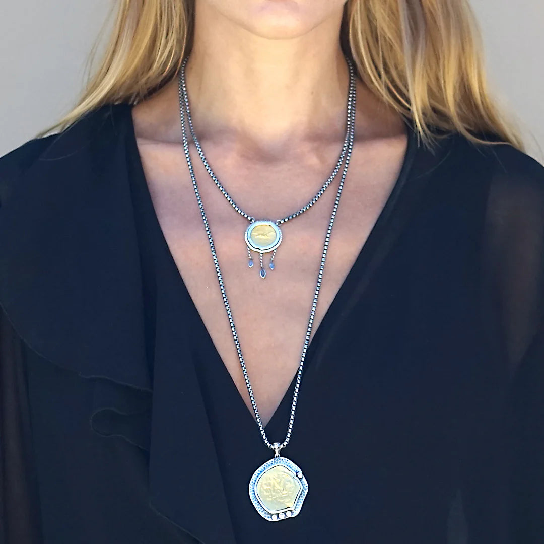 Long Vintage Silver Molat Necklace