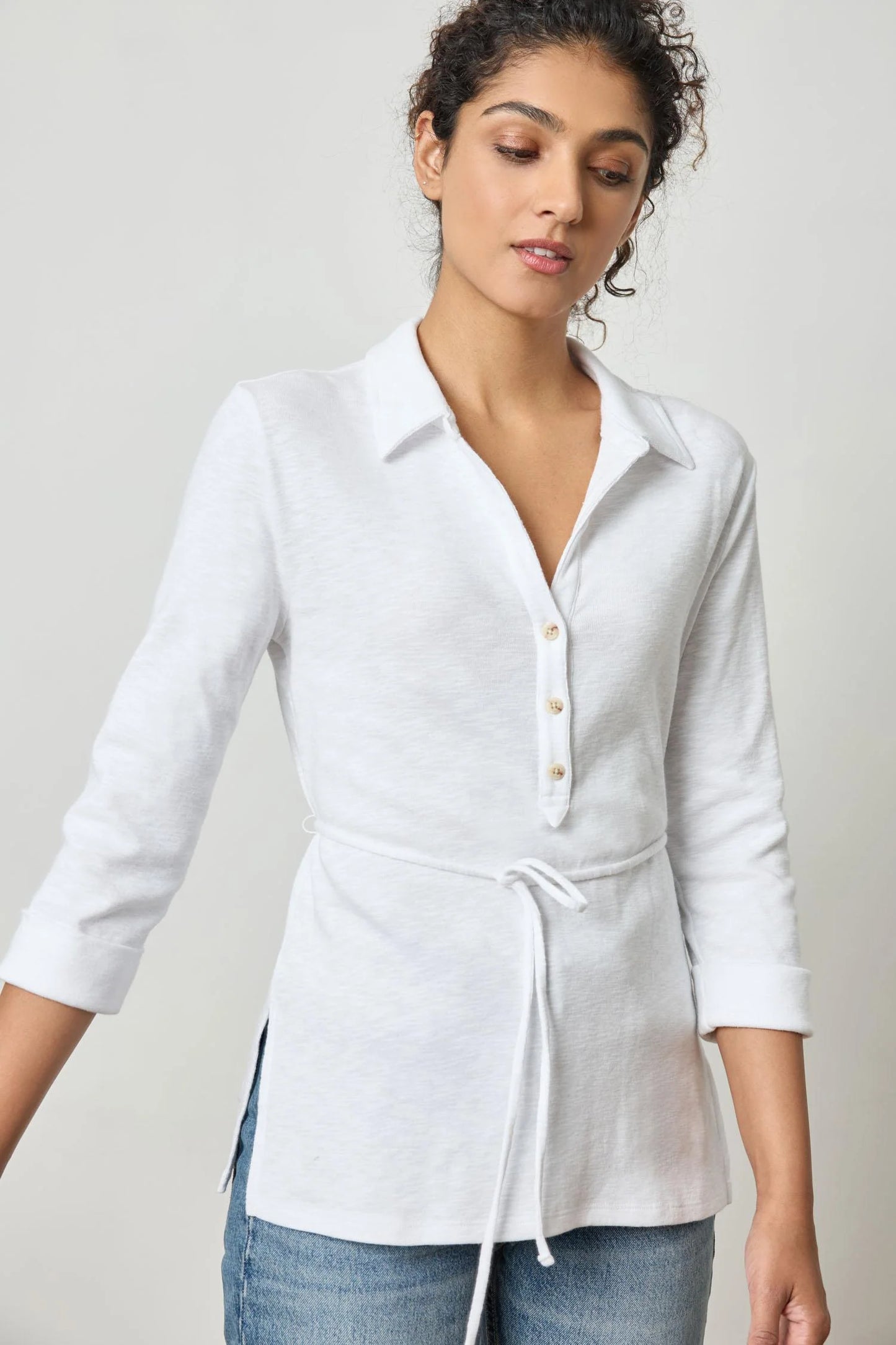 3/4 Sleeve Collared Top