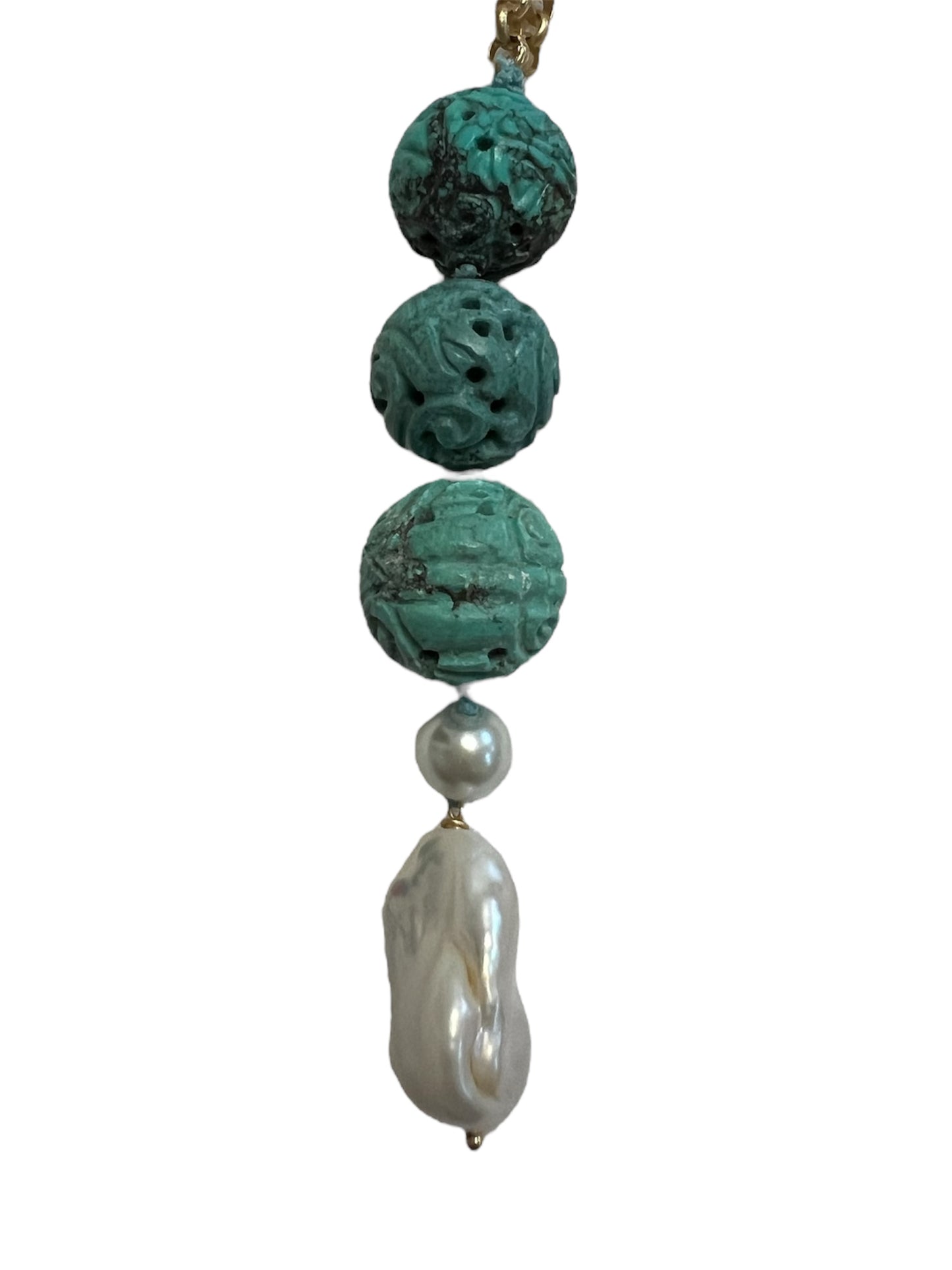 Carved Turquoise Necklace