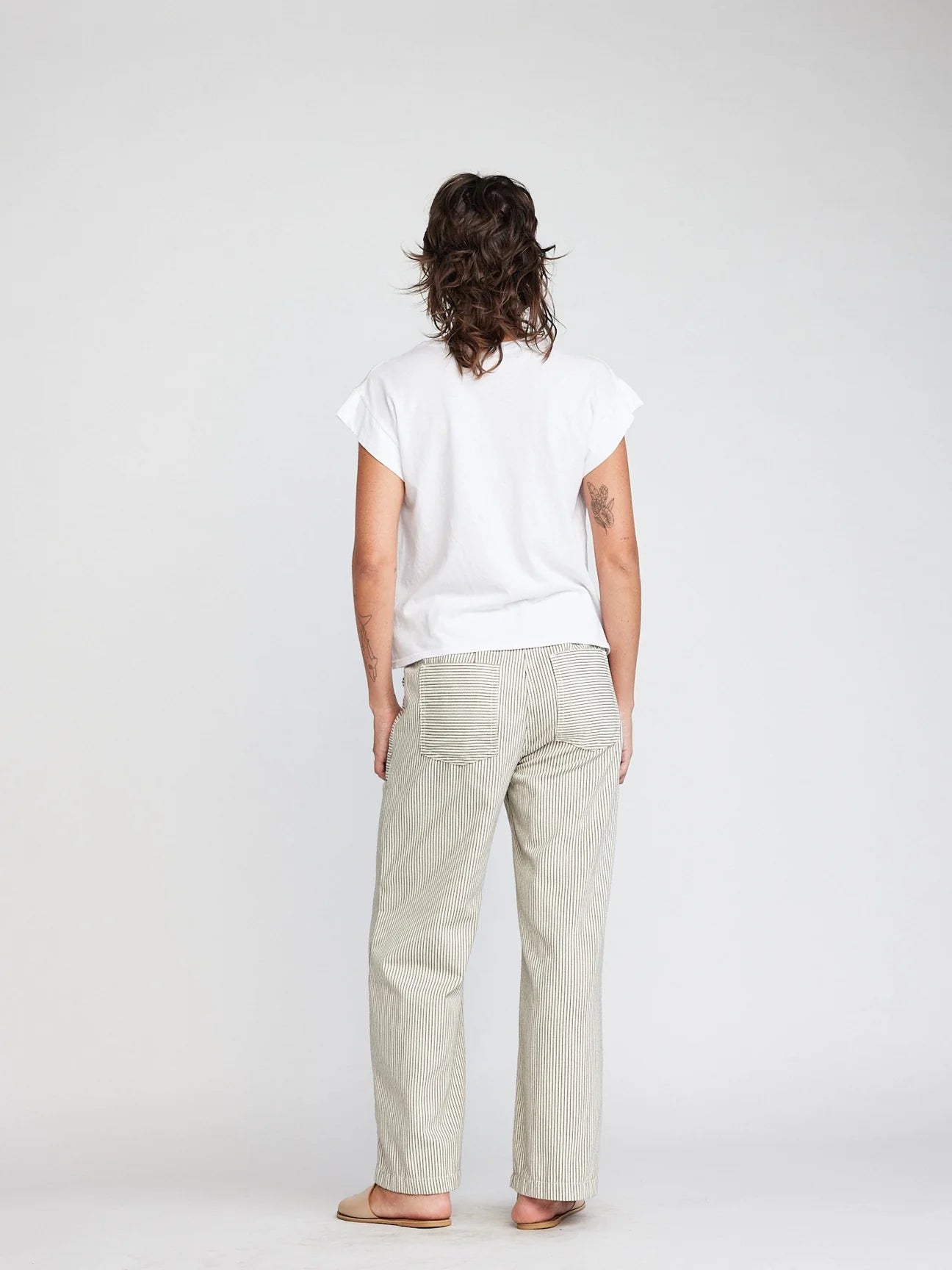 Aria Hi-Waist Pants Kelp Stripes