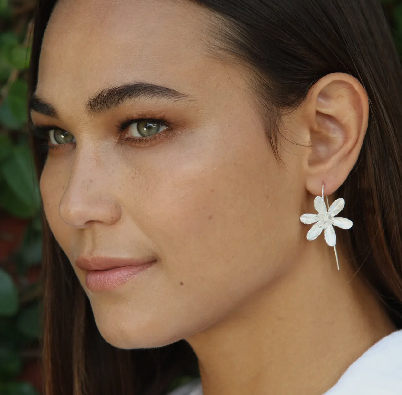 Brushed Flower Earrings