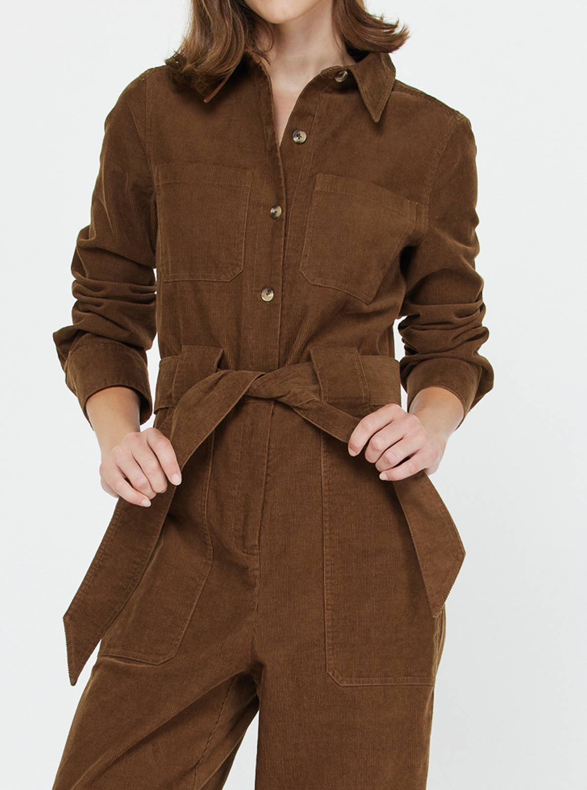Corduroy Long Sleeve Jumpsuit