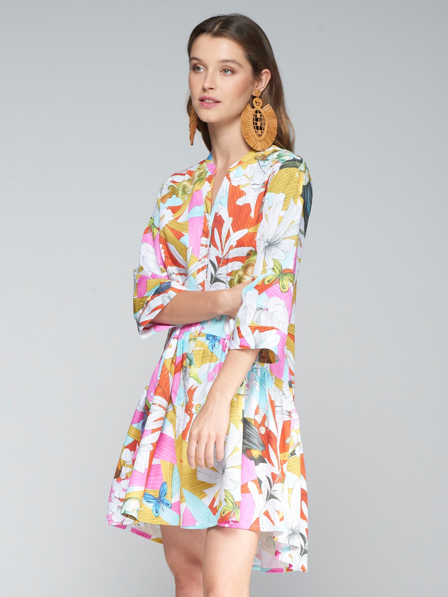 DRESS ANGELA ACUARELA JUNGLA PRINT
