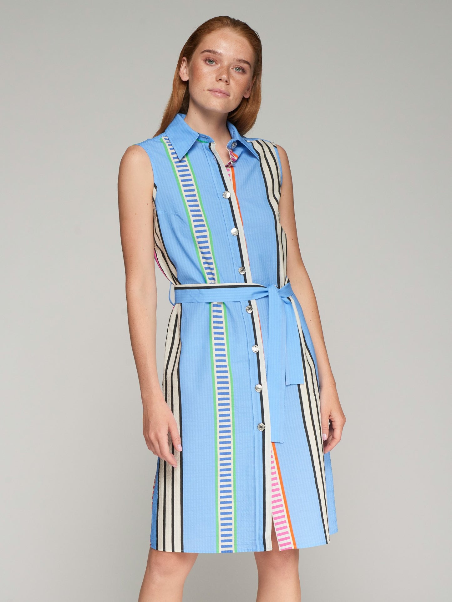 DRESS MARIYA RAYA AZUL SEERSUCKER