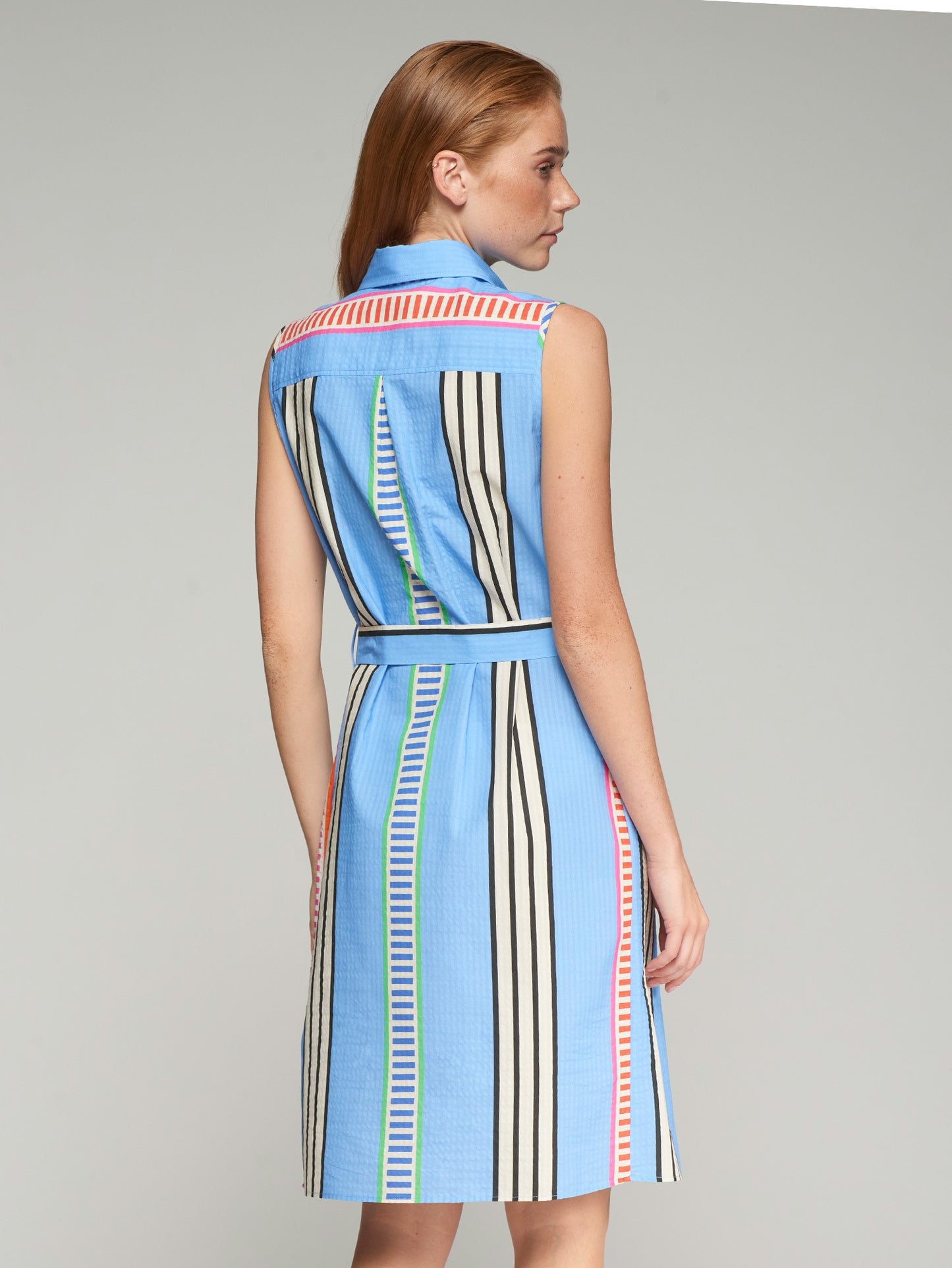 DRESS MARIYA RAYA AZUL SEERSUCKER