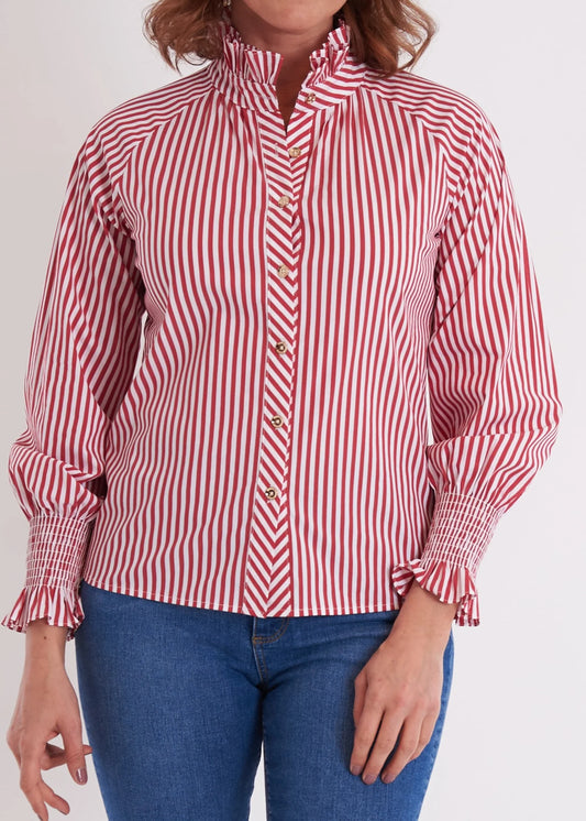 Frau Blouse - Mulberry Stripe