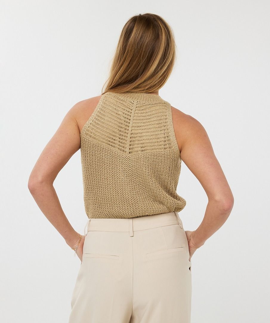 Top Knitted Double V Lurex