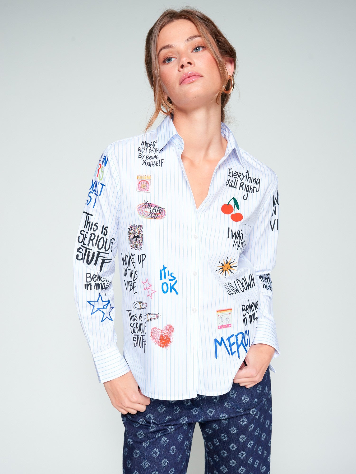 graffiti dress shirt Vintage Abstract Art Graffiti Print Men's Button-Down Short Sleeve Shirt
