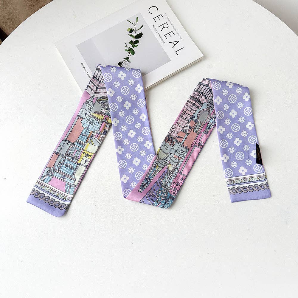 Chic Floral Print Silk Scarf for Stylish Work Wear