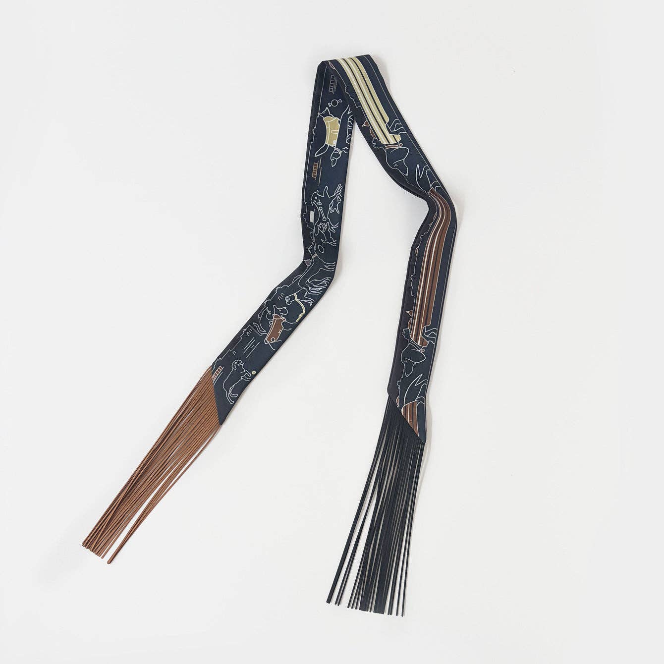 Fringe Twill Silk Scarf Multi-Purpose Decorative Streamer