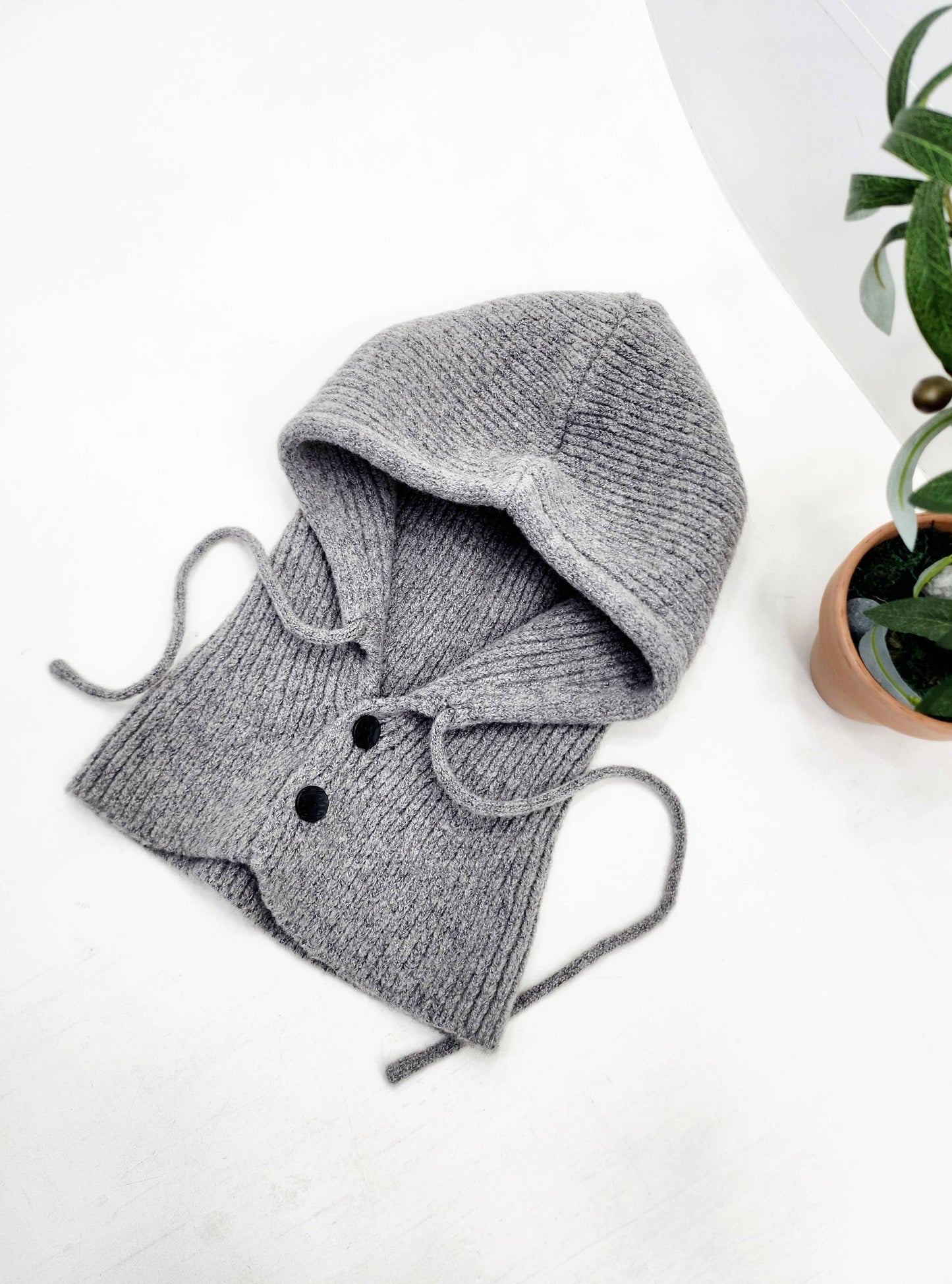 Sweater Knit Wool Hooded Winter Balaclava Hat