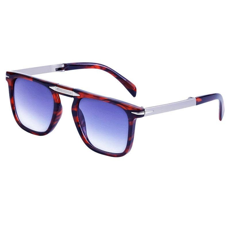 Retro Square Frame UV Protection Folding Sunglasses