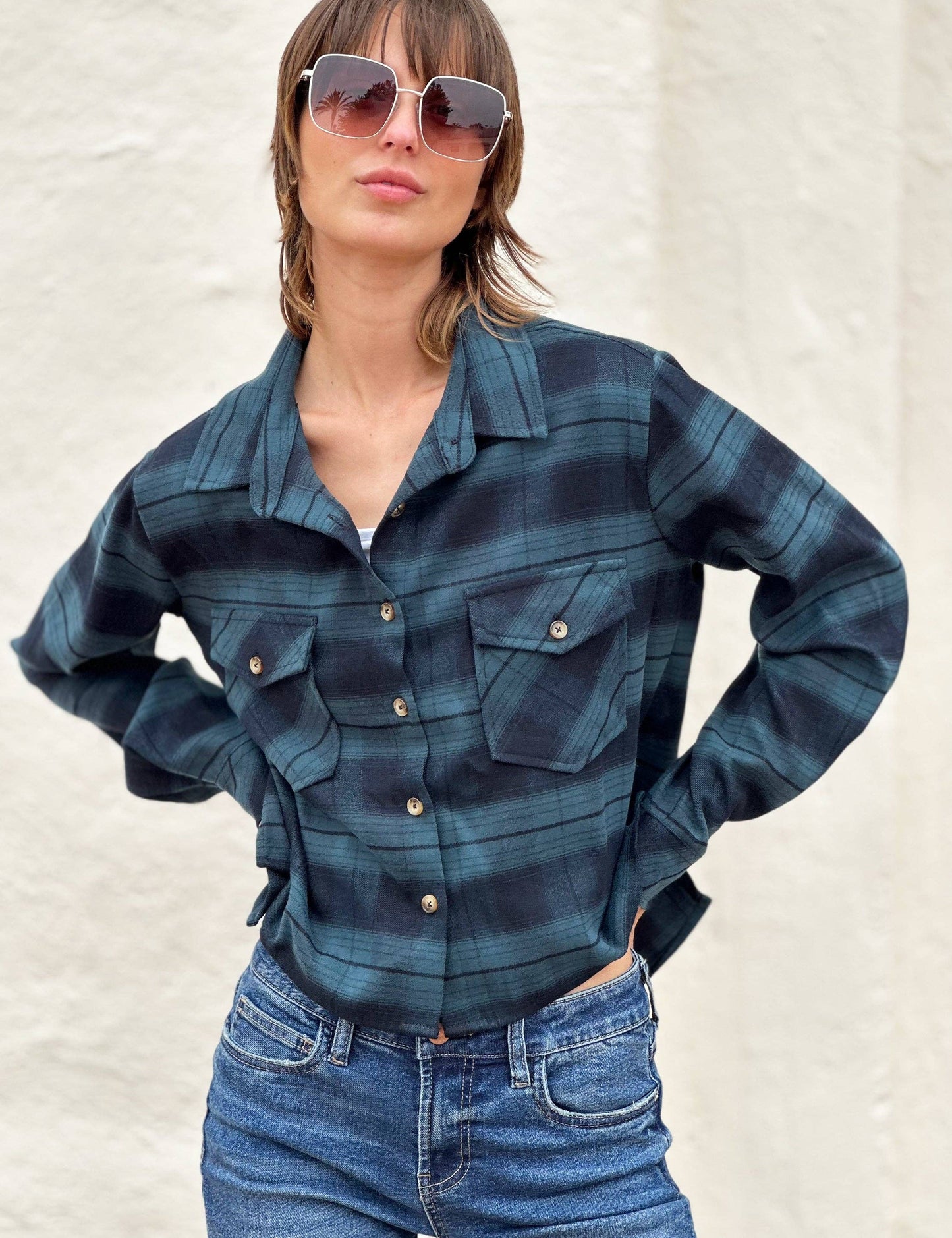 Boxy Flannel Top