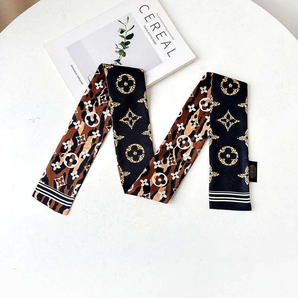 Chic Floral Print Silk Scarf for Stylish Work Wear