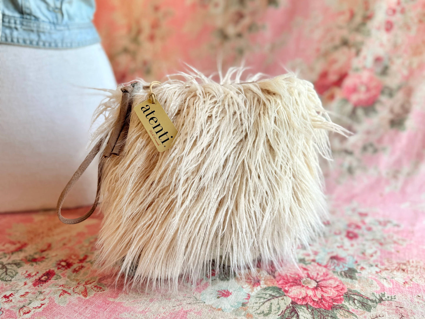 Llama Zipper Pouch- Faux Fur | Handmade USA | Holiday Gift