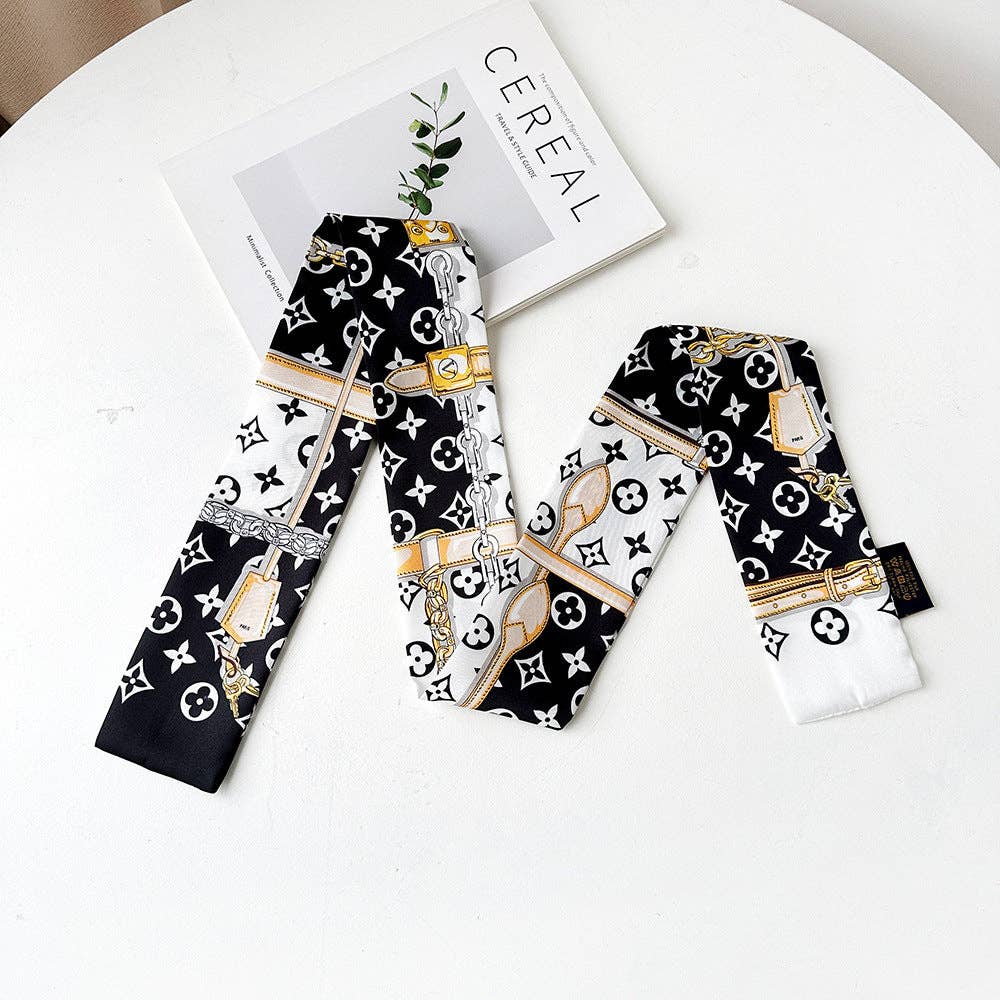 Chic Floral Print Silk Scarf for Stylish Work Wear