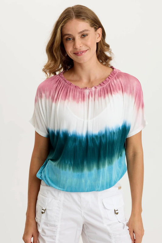 Deitra Jersey Shirred Tee