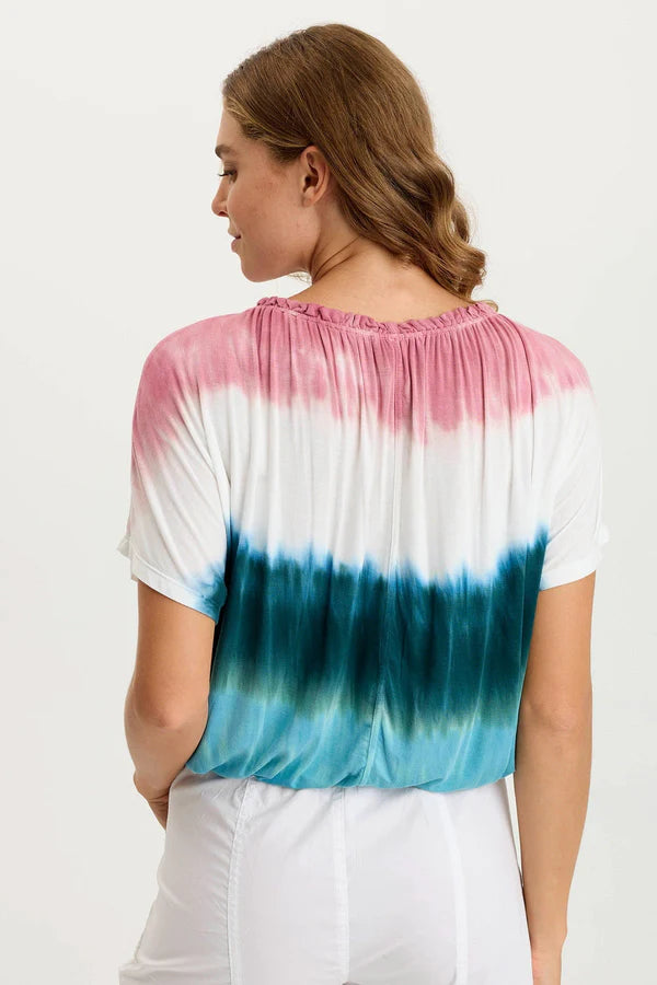 Deitra Jersey Shirred Tee