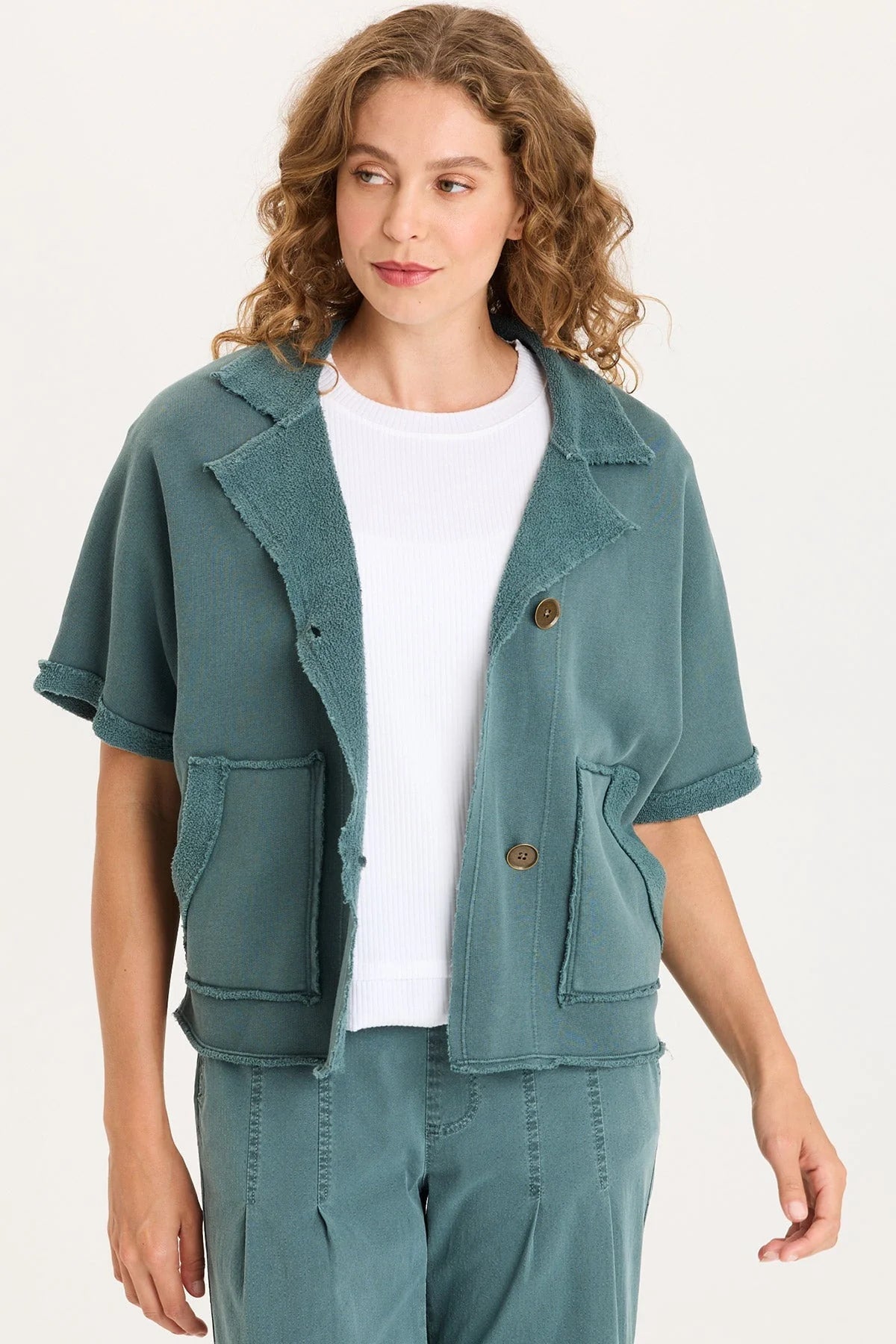 Kennison Short Sleeve Fleece Capelet