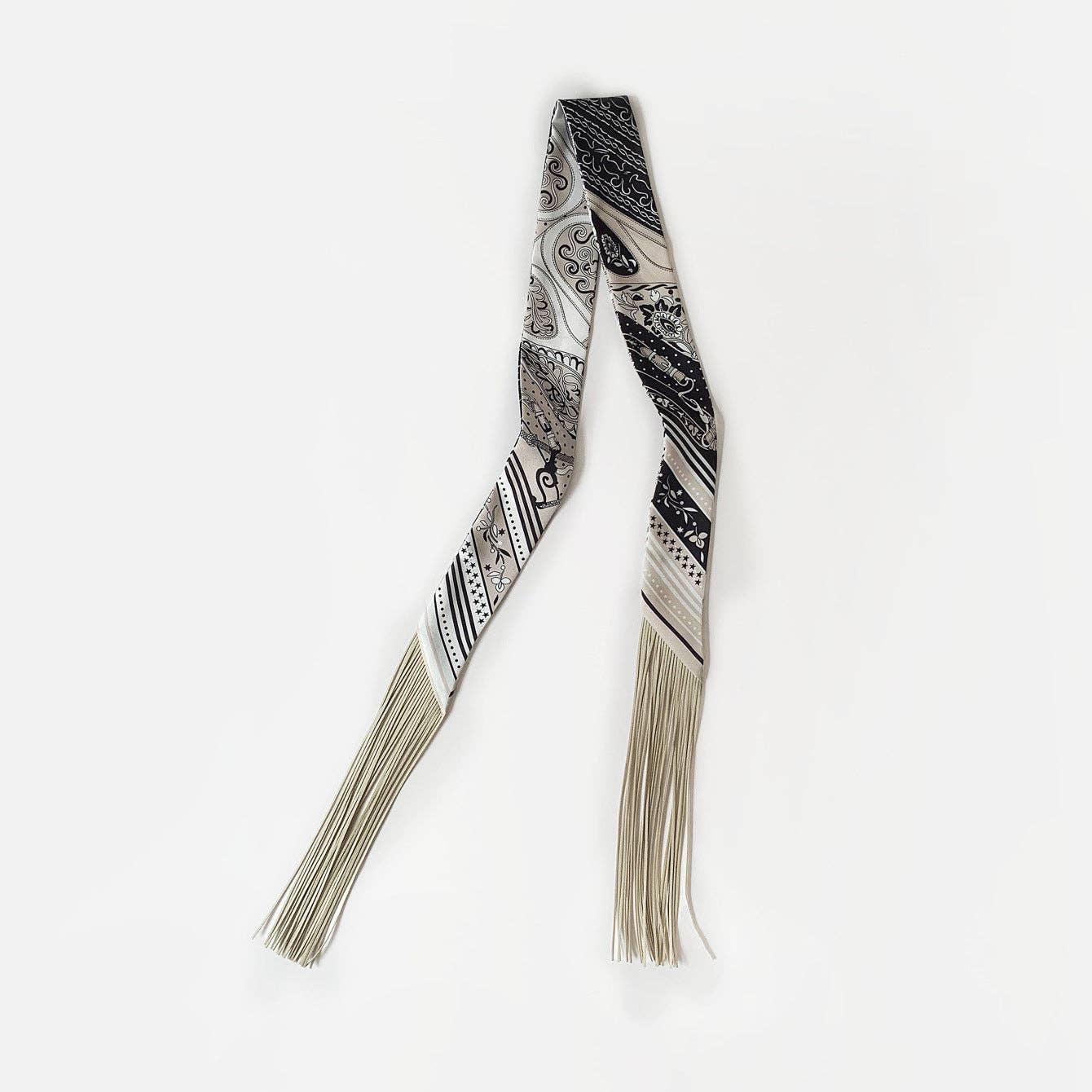 Fringe Twill Silk Scarf Multi-Purpose Decorative Streamer